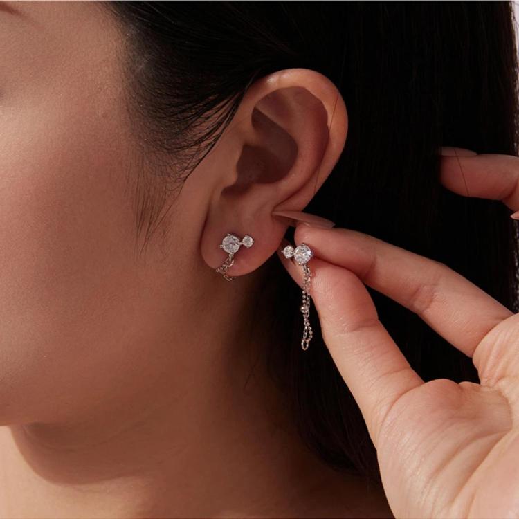 S925 Silver Needle Meteor Stacked Earrings, YIE340, YIE341