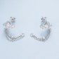S925 Silver Needle Meteor Stacked Earrings, YIE340, YIE341