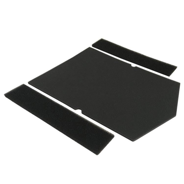 Black foam dryer filter set with two rectangular filters and a narrow insert