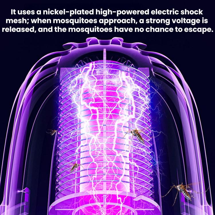 Electric mosquito killer lamp with glowing UV grid and protective mesh
