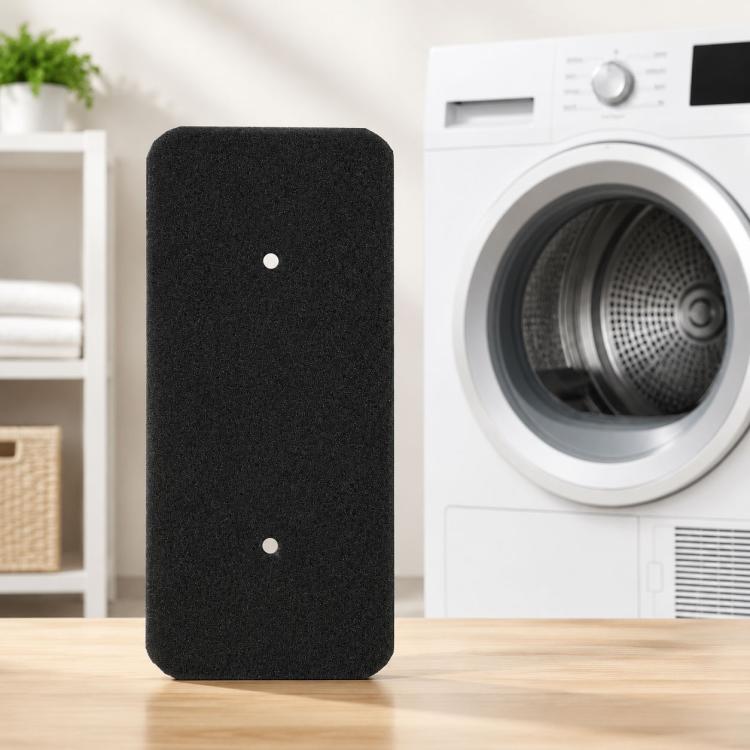 Black rectangular foam dryer filter insert with two mounting holes