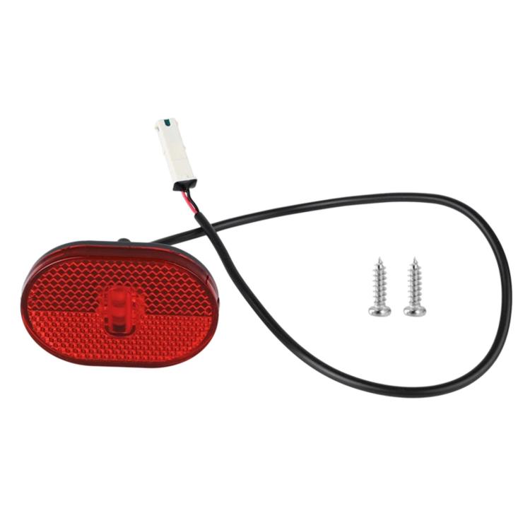 Red oval rear tail light with wiring and two mounting screws