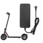 Electric scooter charger adapter with black power brick and charging cable, front view
