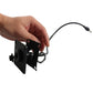Black wall-mounted pass-through DC power inlet with cable connector