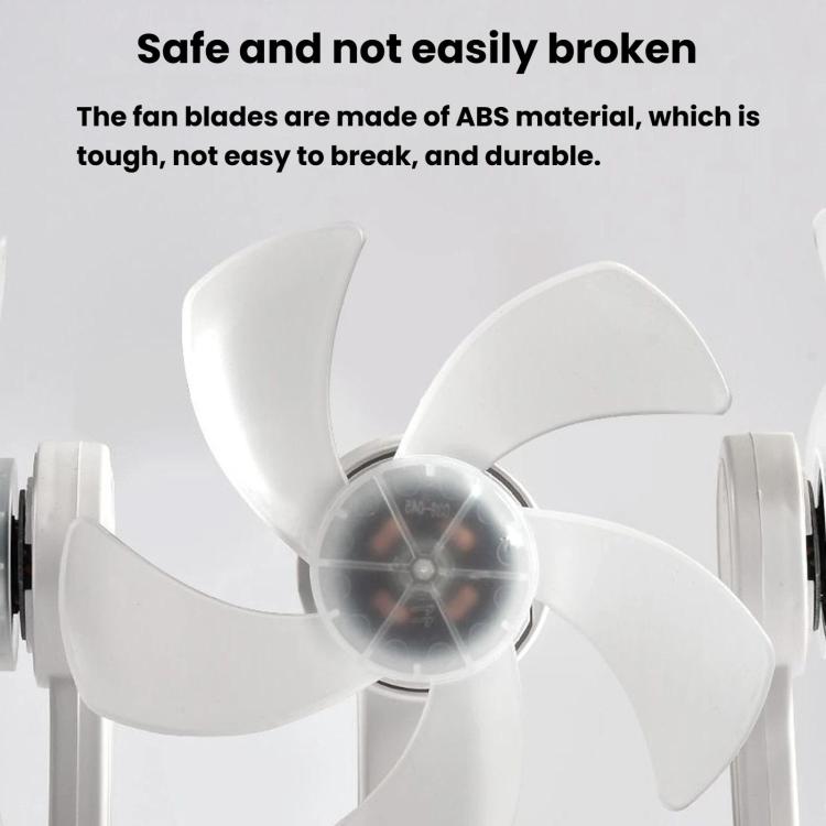 White ceiling fan light with four folding blades and central hub