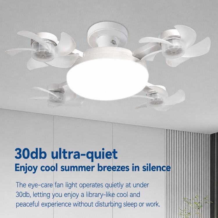 White ceiling fan light with four-blade circular light fixture