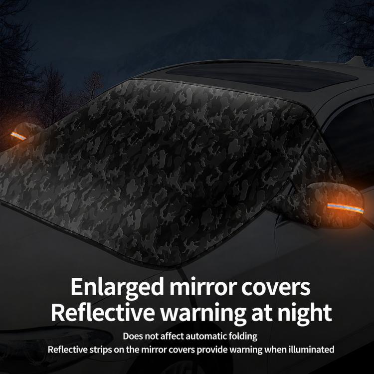 Camouflage Thickened Windproof Car Snow Shield Magnetic Windshield Snow & Sun Cover, Large, Small