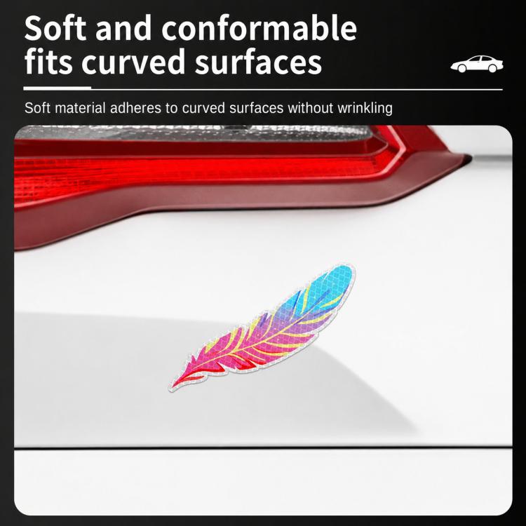 Dreamy Feather Reflective Car Stickers Bumper Scratch Cover Night Warning Decals, A, B
