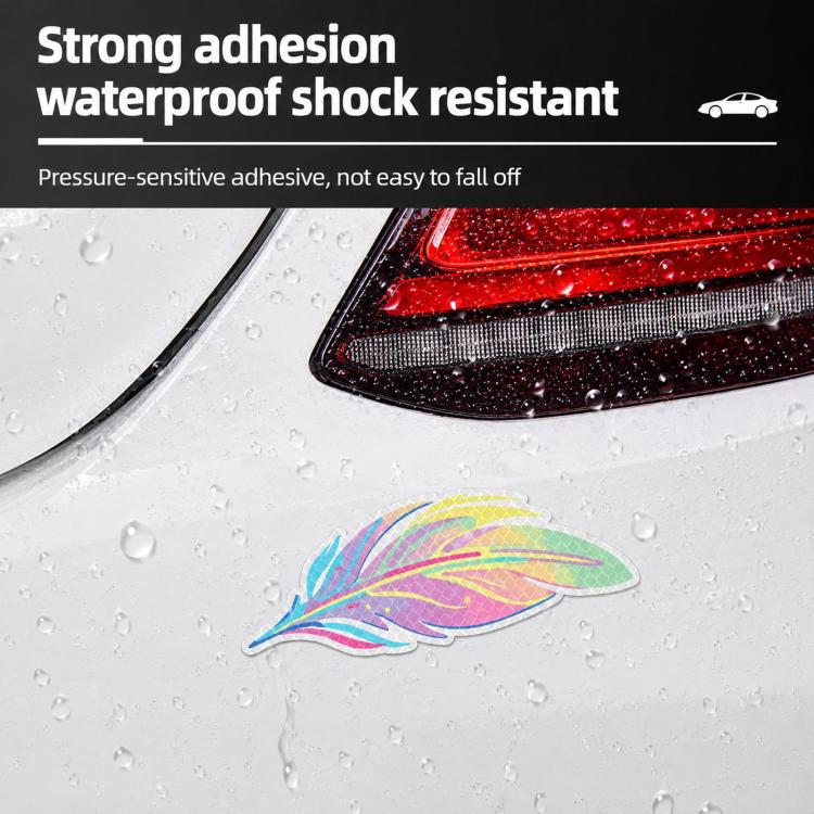 Dreamy Feather Reflective Car Stickers Bumper Scratch Cover Night Warning Decals, A, B