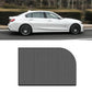 Car window mesh sunshade curtain panel, dark gray, rounded rectangular shape with straight bottom