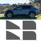 Car window mesh sunshade curtain set, dark gray, four curved panels with straight bottoms