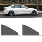 Car window mesh sunshade curtain set, dark gray, two curved trapezoid panels with straight bottoms