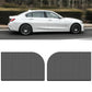 Car window mesh sunshade curtain set, dark gray, two rounded rectangular panels with straight bottoms