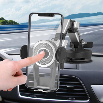Rotating car phone holder with suction base and side parking sign plate