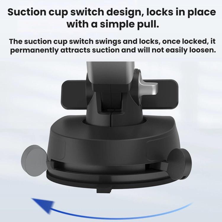 Suction cup switch car phone holder base with locking mechanism