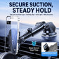 Car phone cooler mount with suction base and clamp, holding a smartphone with RGB