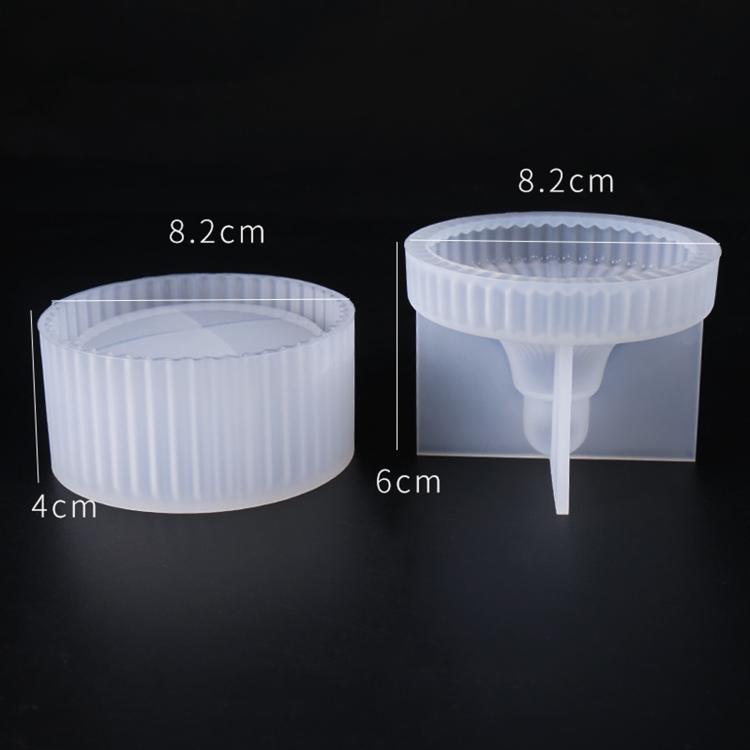 Round Striped Storage Box Silicone Mold DIY Epoxy Resin Organizer Mold