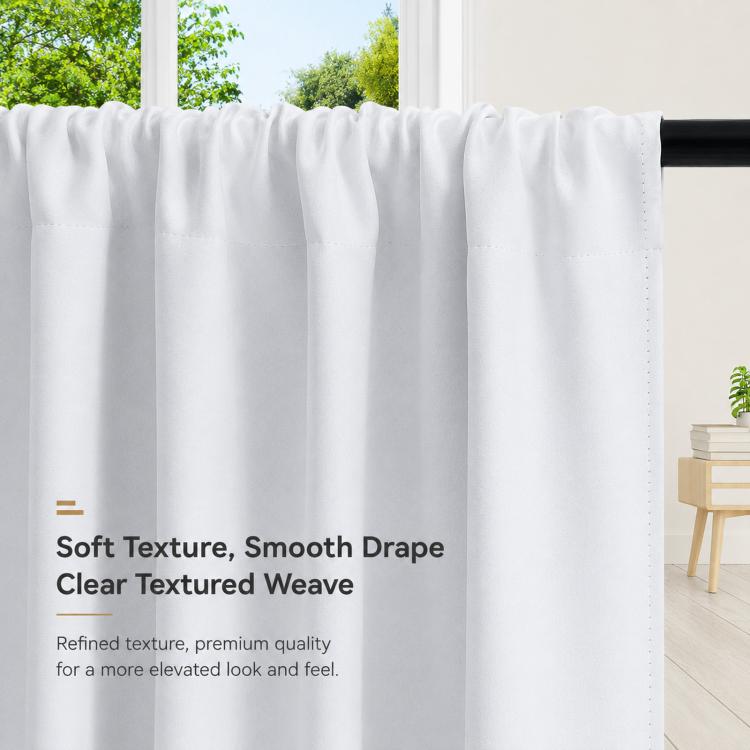 Single Rod Pocket Cafe Curtains Thick High Density Short Tier Window Treatment for Kitchen Bedroom, 40x60cm, 76x60cm, 76x92cm, 106x91cm, 132x46cm
