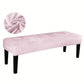 Velvet Stretch Bench Cover Elastic Rectangular Dining Bench Slipcover With Straps