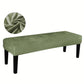 Velvet Stretch Bench Cover Elastic Rectangular Dining Bench Slipcover With Straps