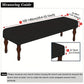 Velvet Stretch Bench Cover Elastic Rectangular Dining Bench Slipcover With Straps