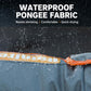 Waterproof gray raincoat fabric with orange seam edging