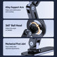 Car phone mount close-up: alloy support arm and 360° ball head, black metal base