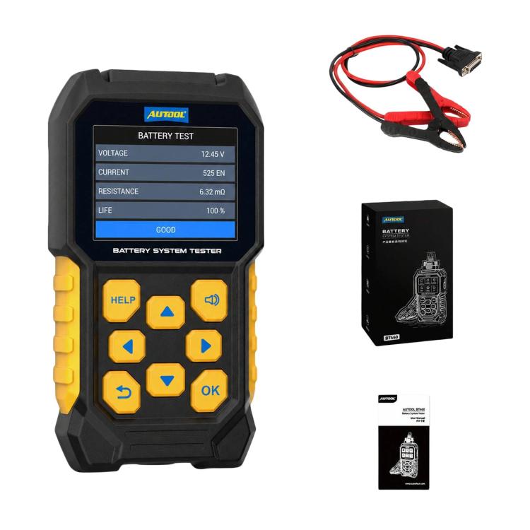 AUTOOL BT460 2.8 Inch Screen Car Battery Tester Battery Life & Capacity Analyzer