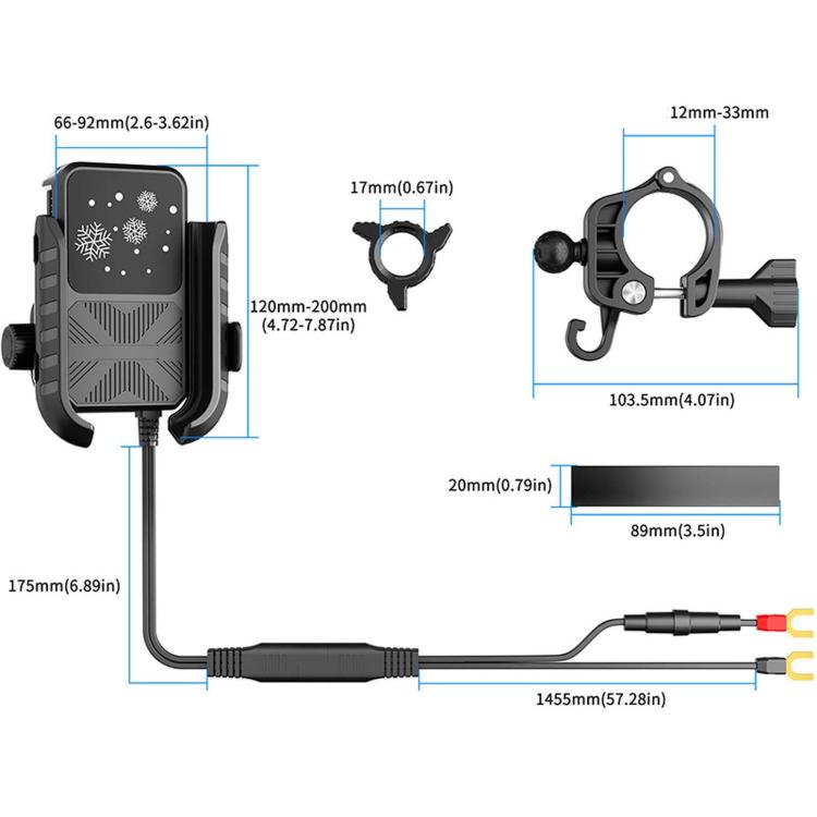 Motorcycle Semiconductor Cooling Mobile Phone Live Streaming Heat Sink Bracket, Handlebars