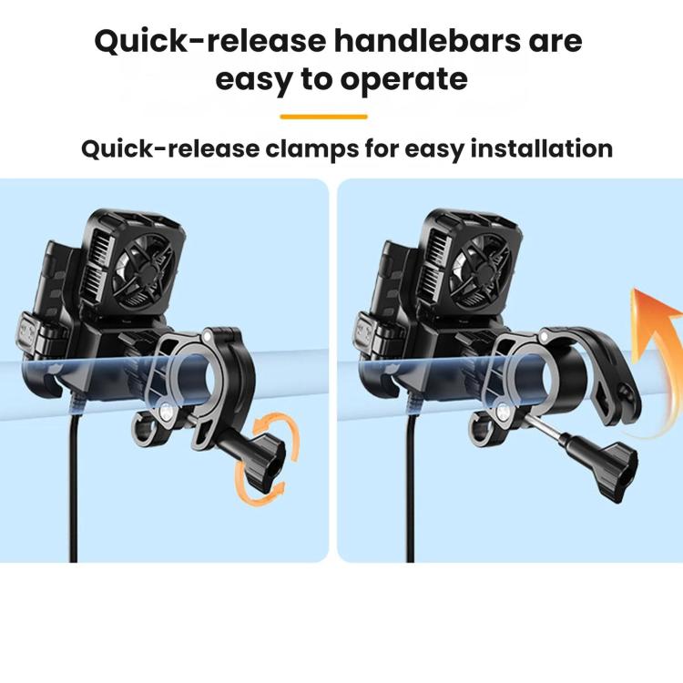 Motorcycle Semiconductor Cooling Mobile Phone Live Streaming Heat Sink Bracket, Handlebars
