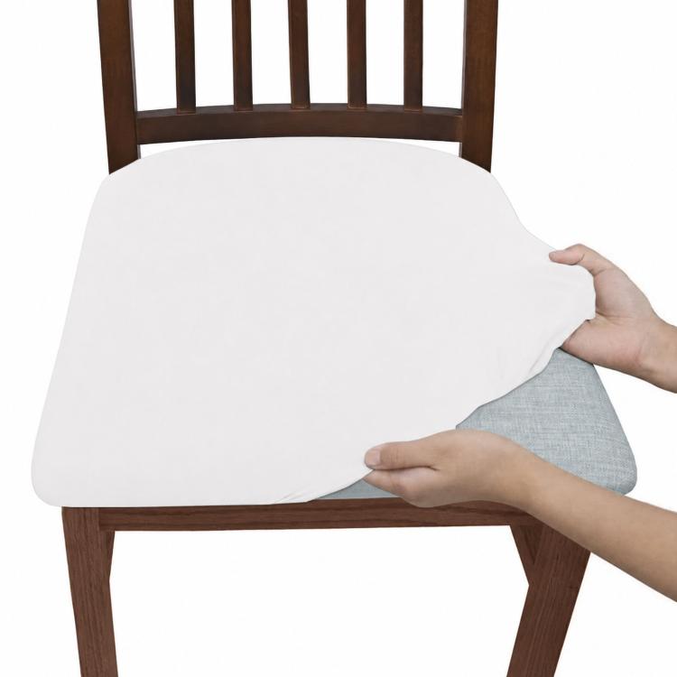 Stretch Dining Chair Seat Cover Soft Removable Washable Chair Cushion Slipcover