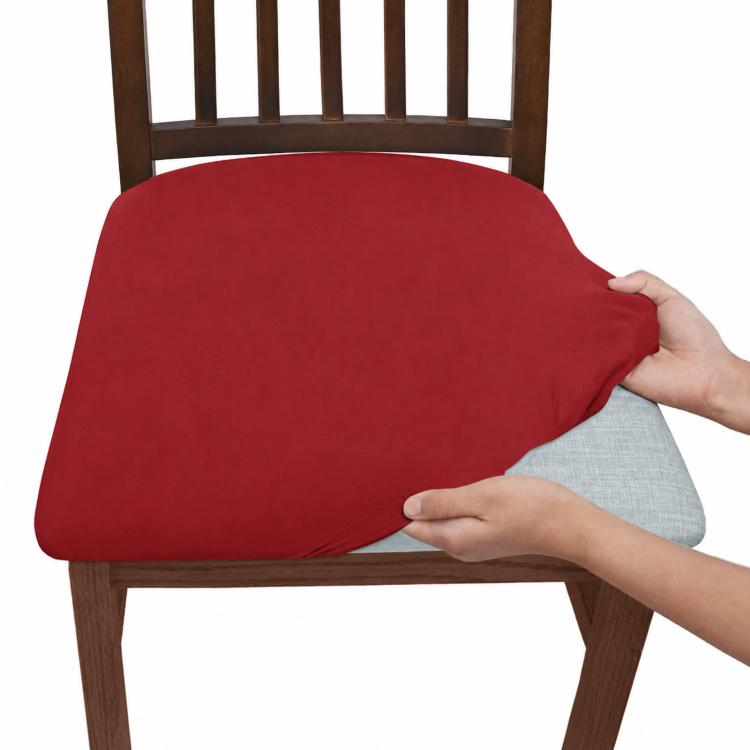Stretch Dining Chair Seat Cover Soft Removable Washable Chair Cushion Slipcover