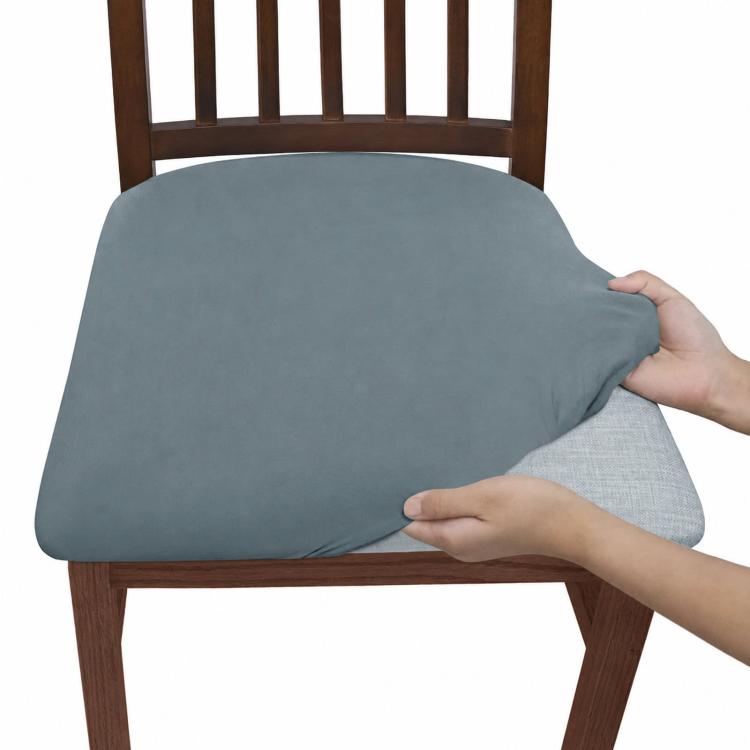 Stretch Dining Chair Seat Cover Soft Removable Washable Chair Cushion Slipcover
