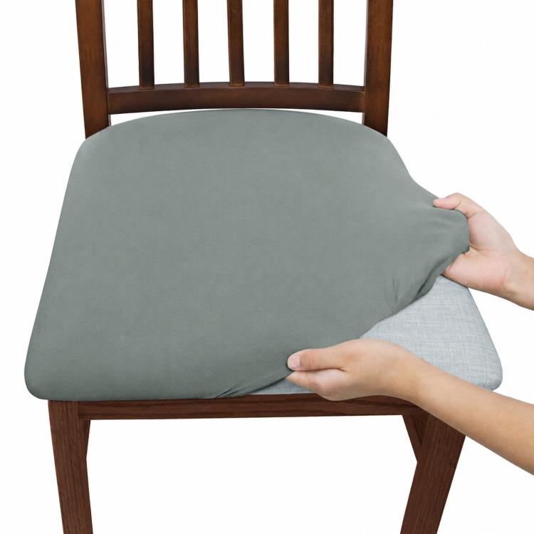 Stretch Dining Chair Seat Cover Soft Removable Washable Chair Cushion Slipcover