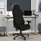 Black stretch gaming chair slipcover with armrest covers fitted on office chair
