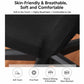 Black gaming chair cover fabric panel with smooth edge hem and elastic bottom trim.