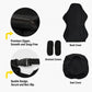 Black gaming chair cover set: back cover, seat cover, armrest covers with zipper closure.