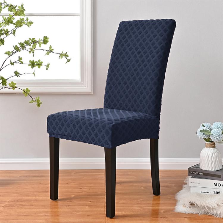 Stretch Dining Chair Cover Rhombus High Back Kitchen Chair Slipcover, M 45-60cm Height, L 60-70cm Height
