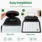 Hands placing a round black silicone weighing plate cover onto the Thermomix scale base