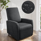 Water-resistant recliner chair cover, dark black fabric with stitched pocket on arm