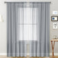Single sheer voile curtain panel with rod pocket, light filtering, light gray