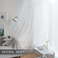 White sheer rod pocket curtain panel with soft drape and neat top gathering