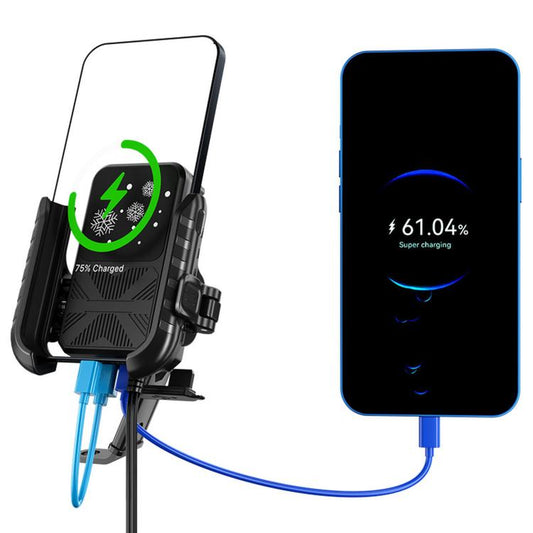 Motorcycle Semiconductor Cooling Heat Dissipation Phone Holder, Mirror Base