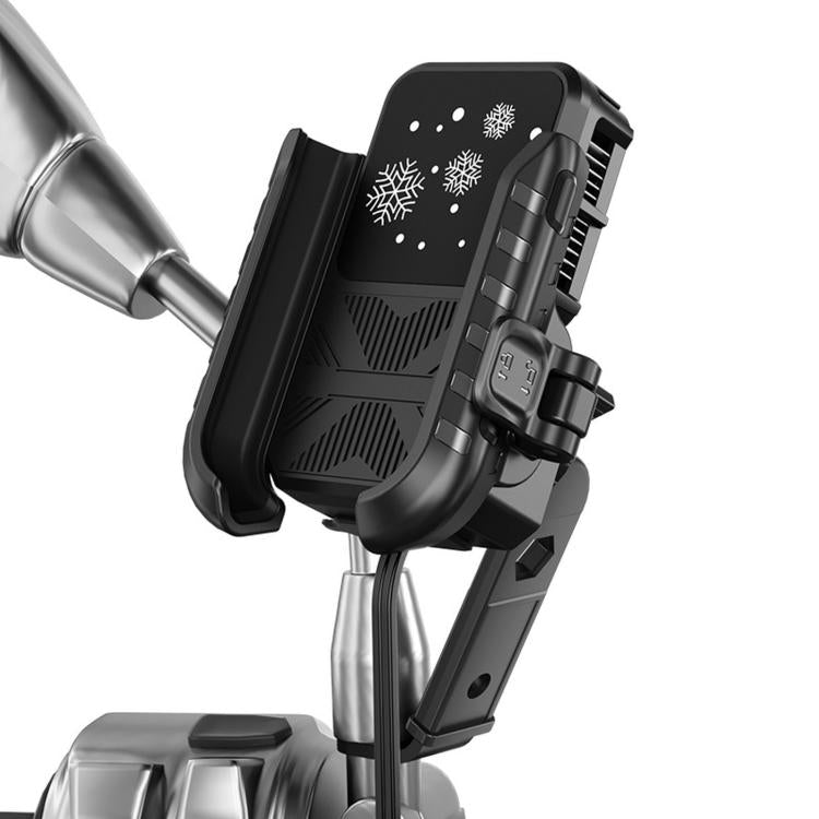 Motorcycle Semiconductor Cooling Heat Dissipation Phone Holder, Mirror Base