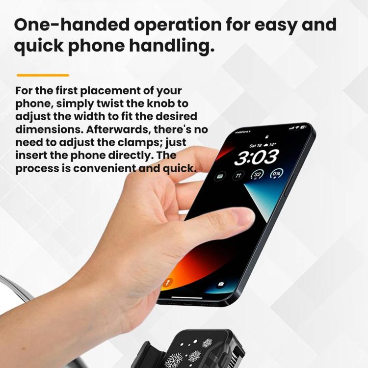 Motorcycle Semiconductor Cooling Heat Dissipation Phone Holder, Mirror Base