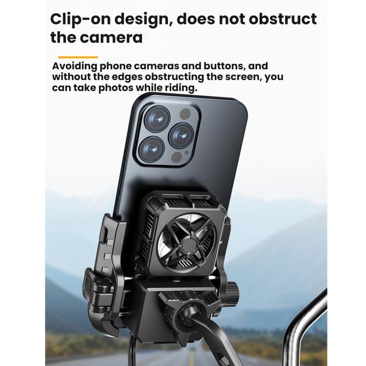 Motorcycle Semiconductor Cooling Heat Dissipation Phone Holder, Mirror Base
