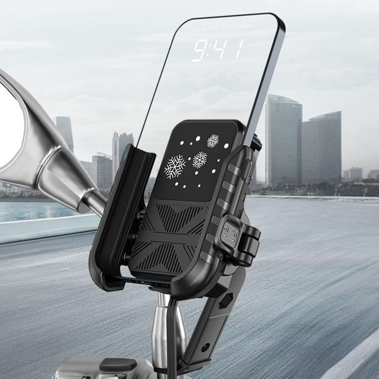 Motorcycle Semiconductor Cooling Heat Dissipation Phone Holder, Mirror Base