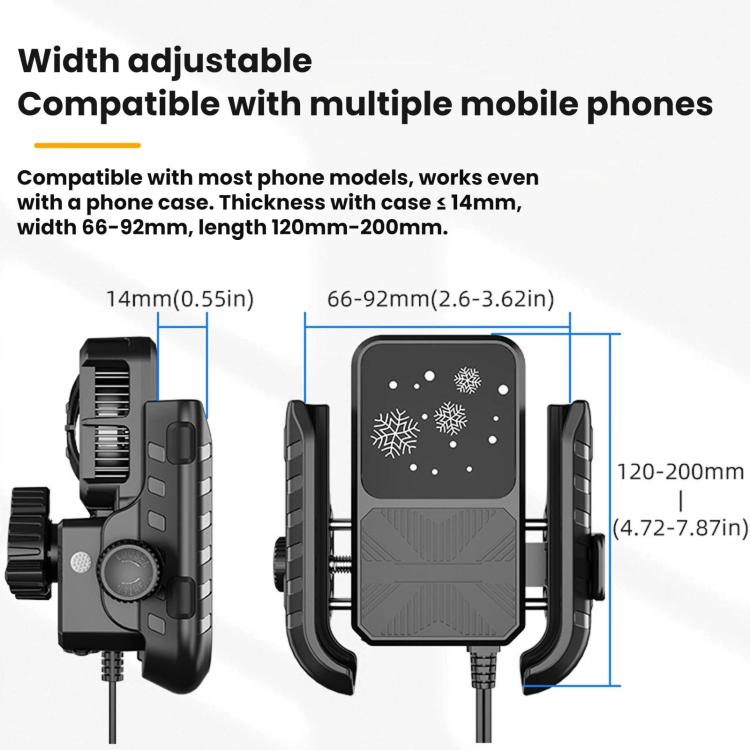 Motorcycle Semiconductor Cooling Heat Dissipation Phone Holder, Mirror Base