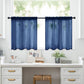 2-Piece Set Sheer Cafe Tier Curtains Rod Pocket Small Window Voile Curtains For Kitchen Bathroom, 76x60cm, 76x92cm, 132x46cm