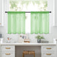 2-Piece Set Sheer Cafe Tier Curtains Rod Pocket Small Window Voile Curtains For Kitchen Bathroom, 76x60cm, 76x92cm, 132x46cm
